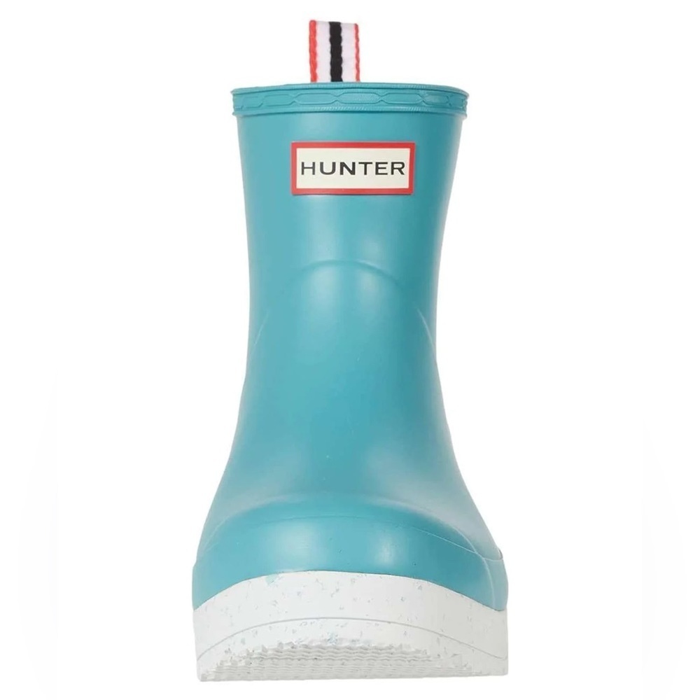 RARE Hunter Play Short Speckle Sole Rain Boots Teal 7